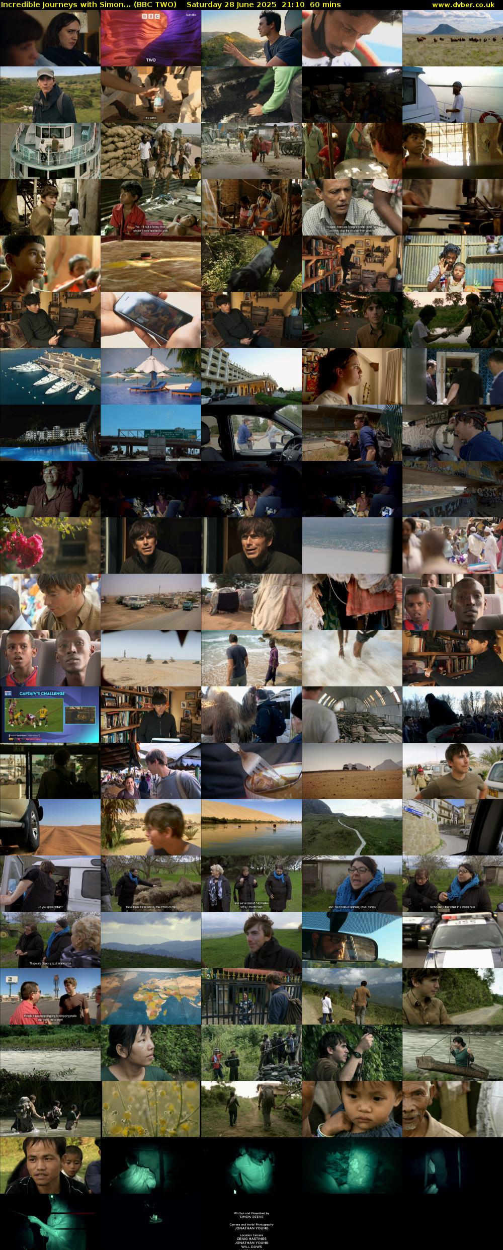 Incredible Journeys with Simon... (BBC TWO) Saturday 28 June 2025 21:10 - 22:10