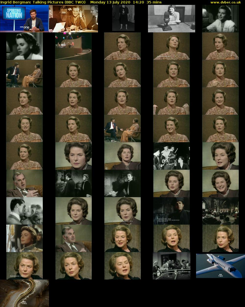 Ingrid Bergman: Talking Pictures (BBC TWO) Monday 13 July 2020 14:20 - 14:55