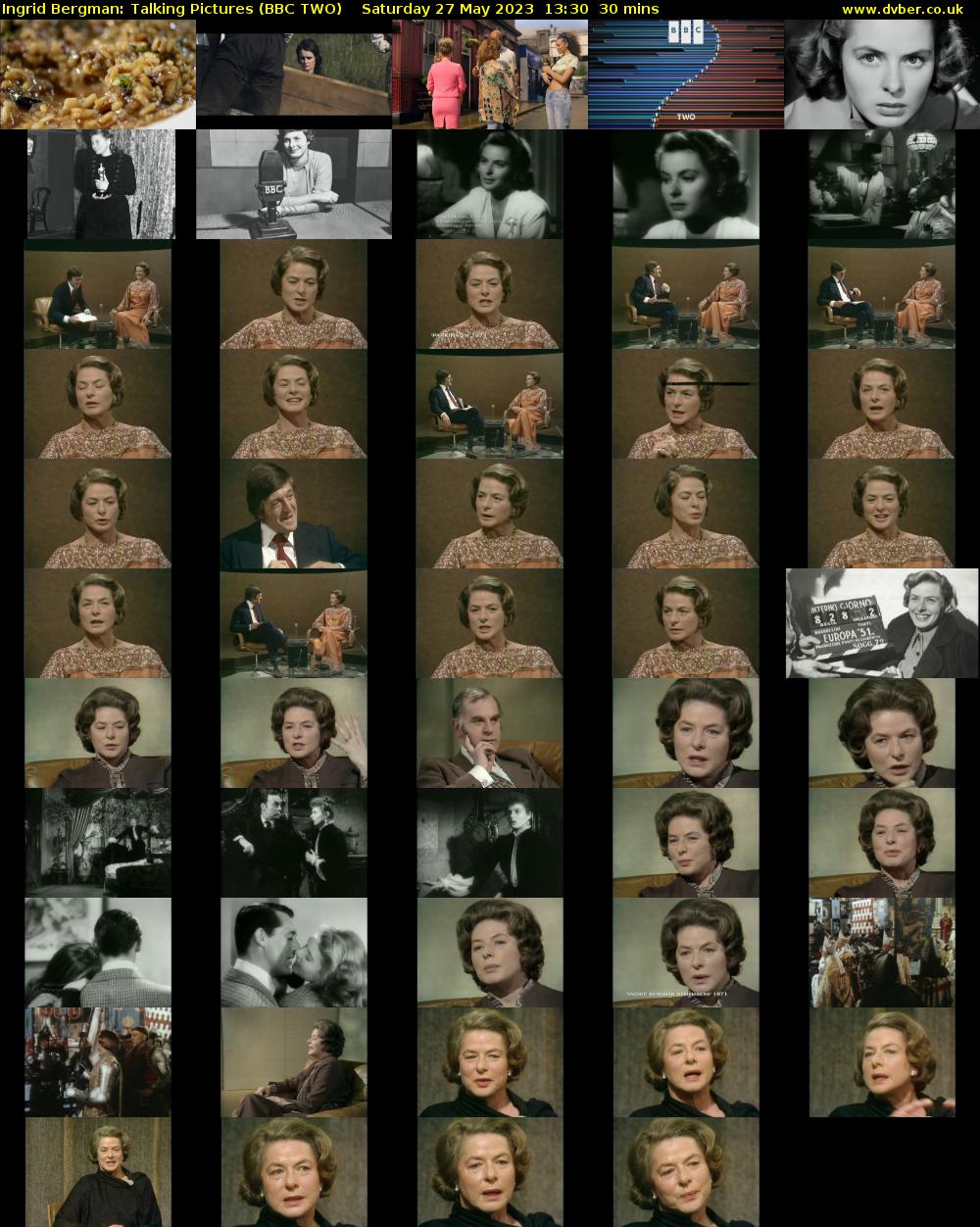 Ingrid Bergman: Talking Pictures (BBC TWO) Saturday 27 May 2023 13:30 - 14:00