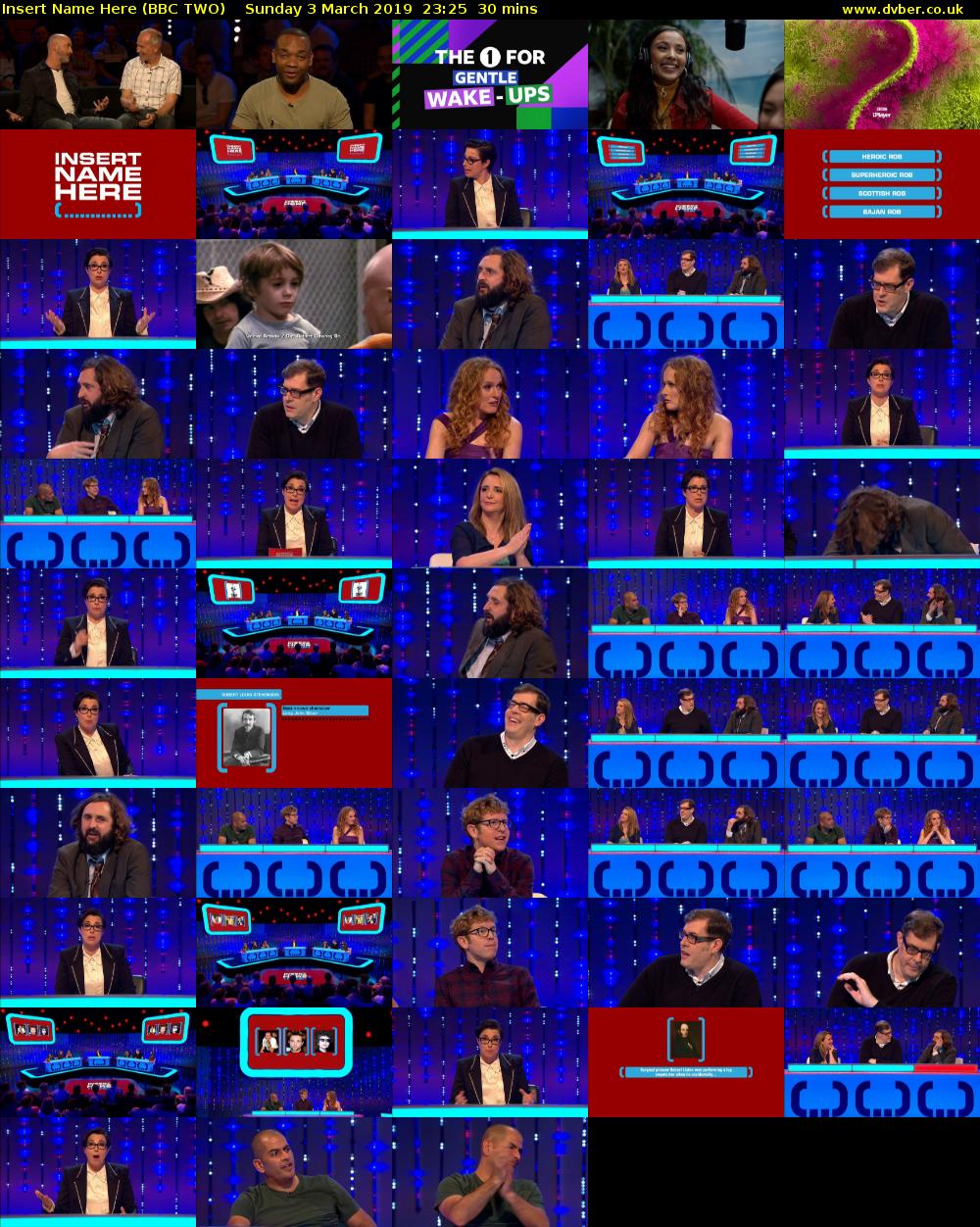 Insert Name Here (BBC TWO) Sunday 3 March 2019 23:25 - 23:55
