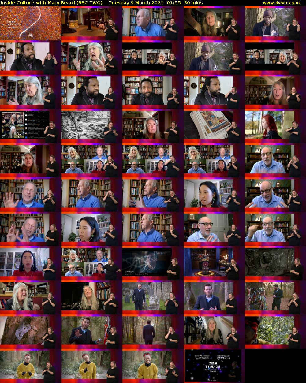 Inside Culture with Mary Beard (BBC TWO) Tuesday 9 March 2021 01:55 - 02:25