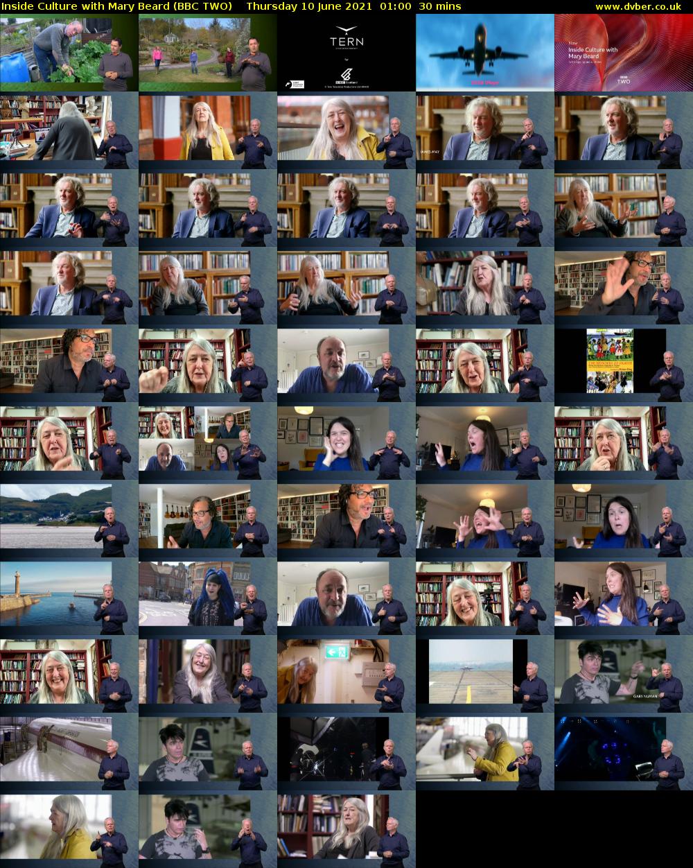 Inside Culture with Mary Beard (BBC TWO) Thursday 10 June 2021 01:00 - 01:30