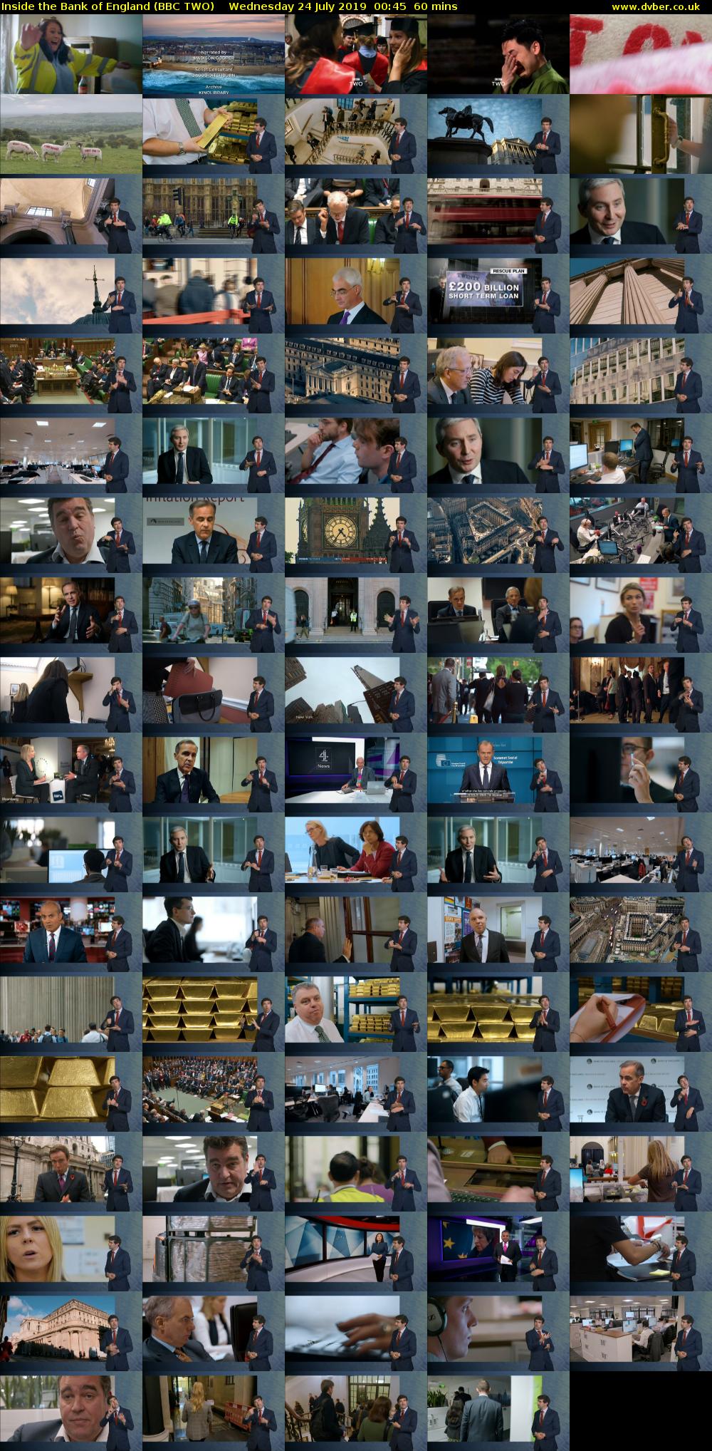Inside the Bank of England (BBC TWO) Wednesday 24 July 2019 00:45 - 01:45