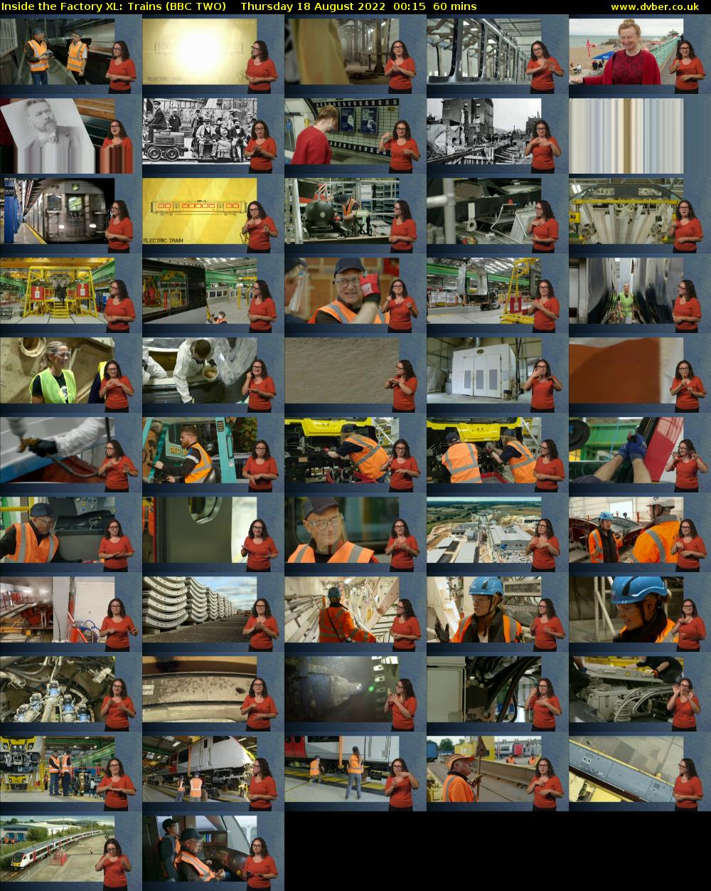 Inside the Factory XL: Trains (BBC TWO) Thursday 18 August 2022 00:15 - 01:15
