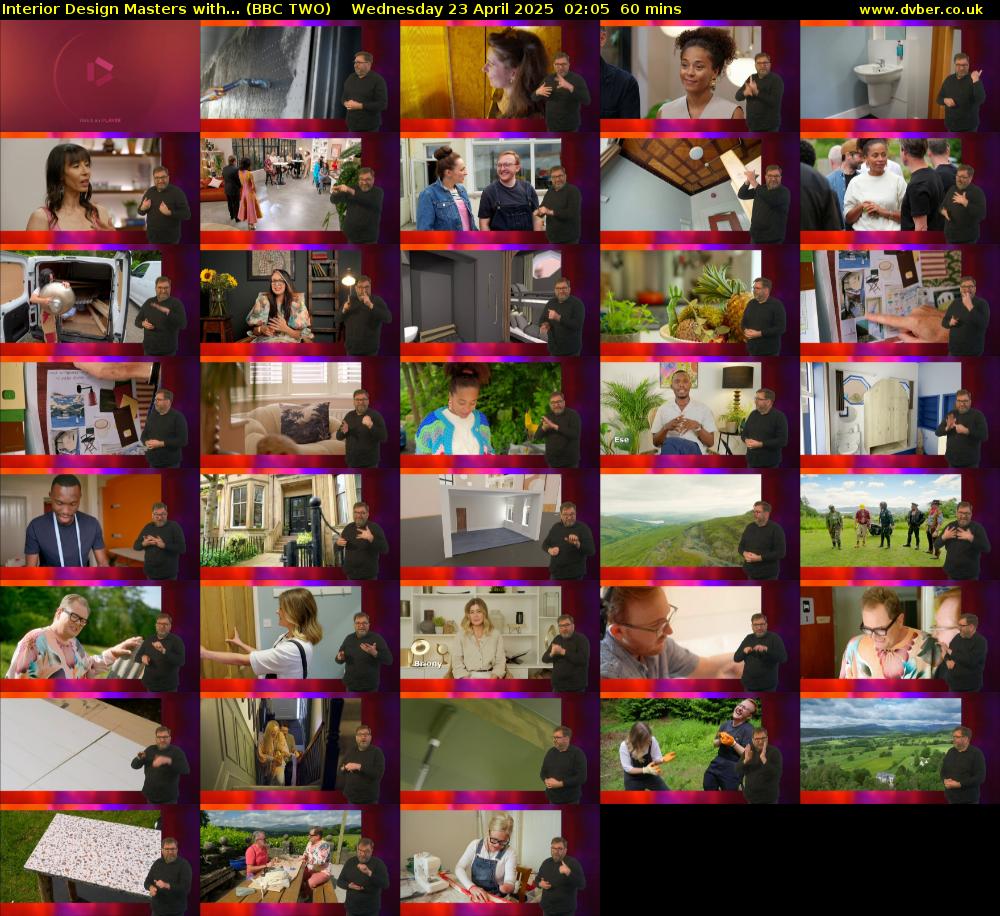 Interior Design Masters with... (BBC TWO) Wednesday 23 April 2025 02:05 - 03:05
