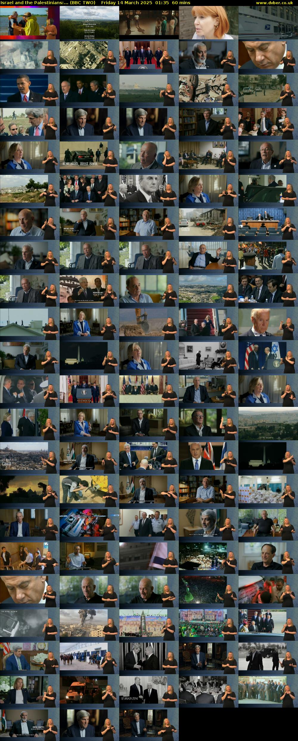 Israel and the Palestinians:... (BBC TWO) Friday 14 March 2025 01:35 - 02:35