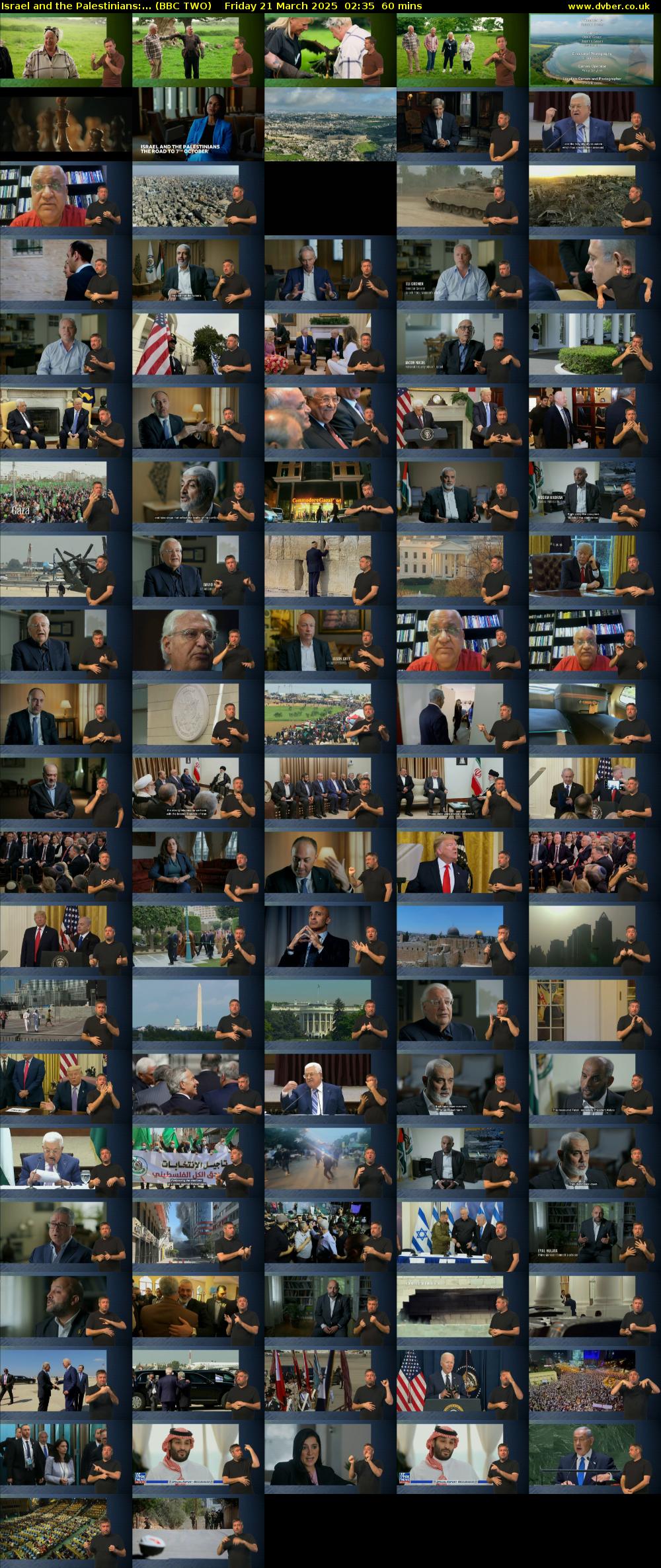 Israel and the Palestinians:... (BBC TWO) Friday 21 March 2025 02:35 - 03:35
