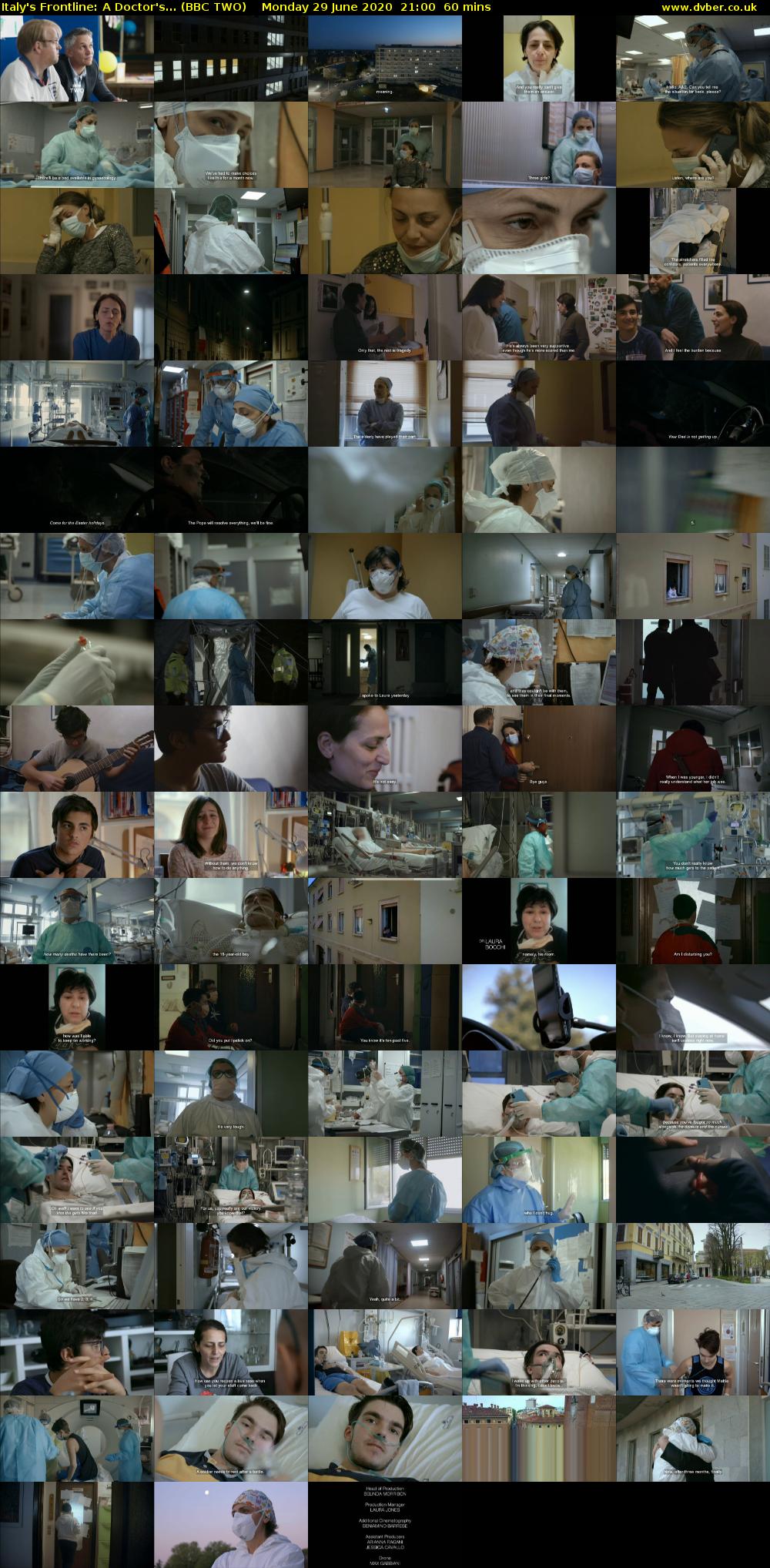 Italy's Frontline: A Doctor's... (BBC TWO) Monday 29 June 2020 21:00 - 22:00