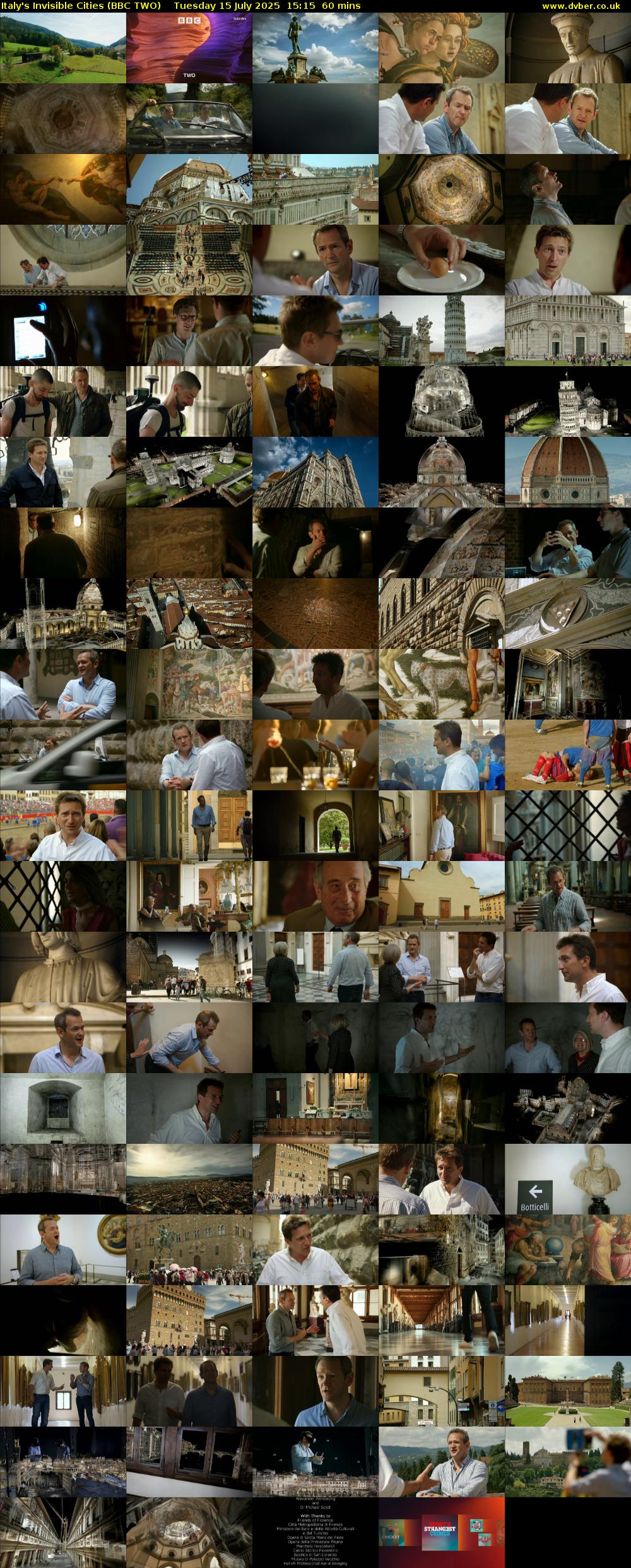Italy's Invisible Cities (BBC TWO) Tuesday 15 July 2025 15:15 - 16:15