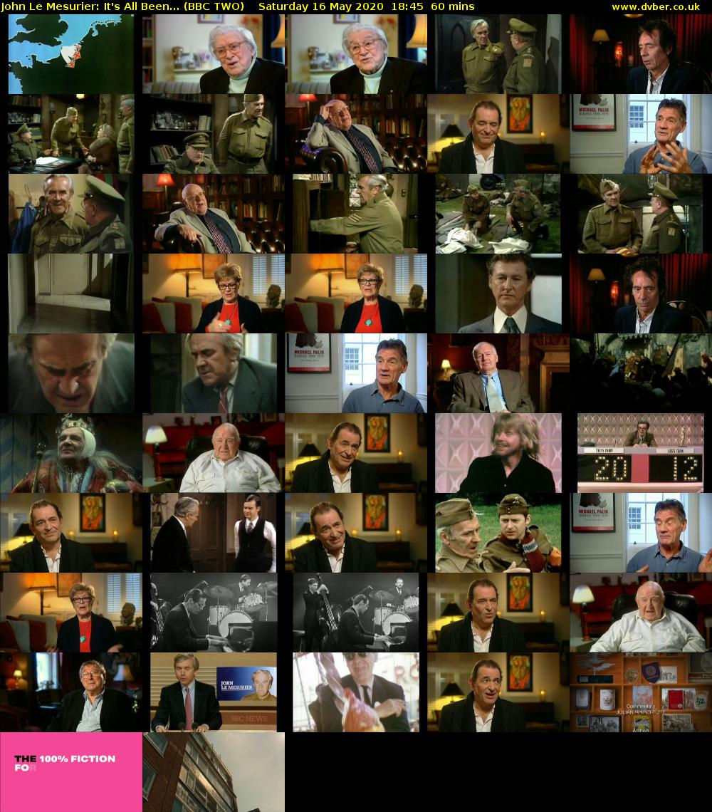 John Le Mesurier: It's All Been... (BBC TWO) Saturday 16 May 2020 18:45 - 19:45