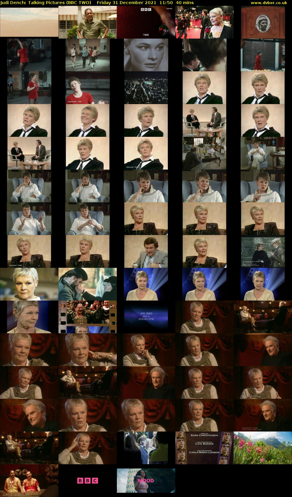 Judi Dench: Talking Pictures (BBC TWO) Friday 31 December 2021 11:50 - 12:30
