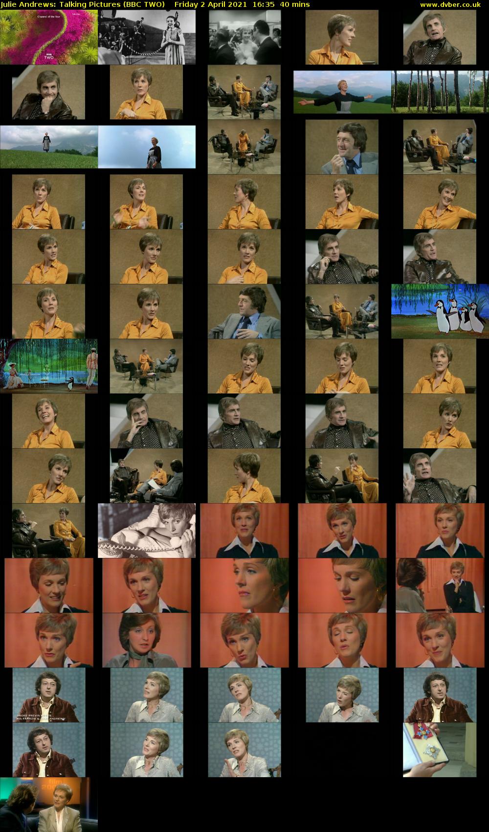Julie Andrews: Talking Pictures (BBC TWO) Friday 2 April 2021 16:35 - 17:15