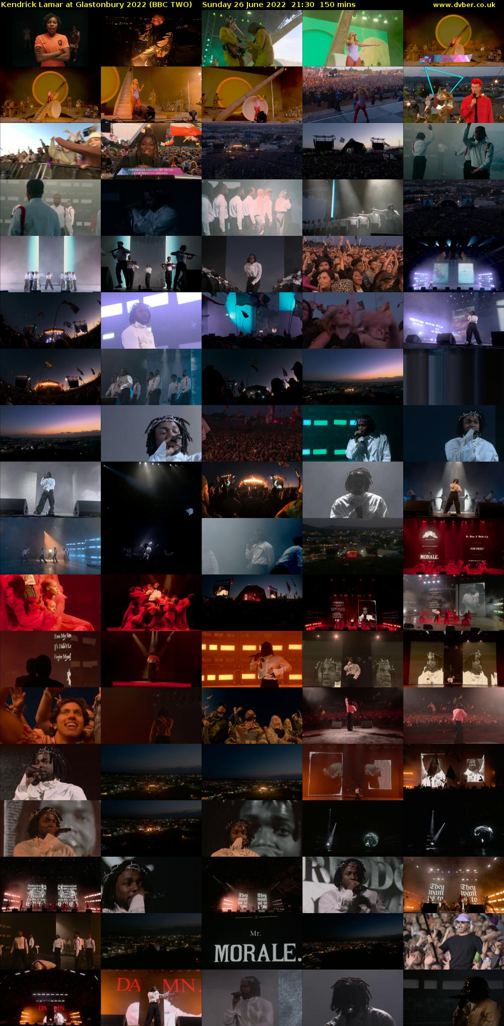 Kendrick Lamar at Glastonbury 2022 (BBC TWO) Sunday 26 June 2022 21:30 - 00:00