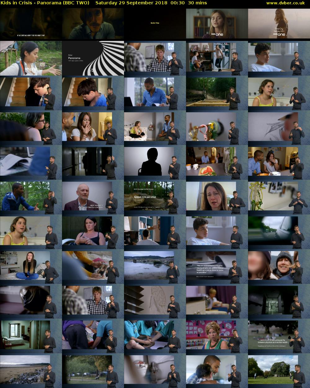 Kids in Crisis - Panorama (BBC TWO) Saturday 29 September 2018 00:30 - 01:00