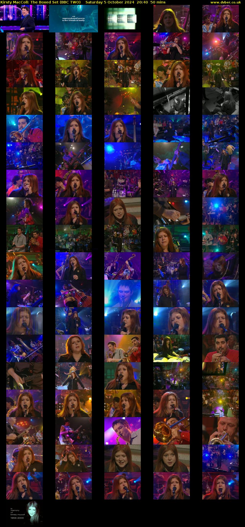 Kirsty MacColl: The Boxed Set (BBC TWO) Saturday 5 October 2024 20:40 - 21:30