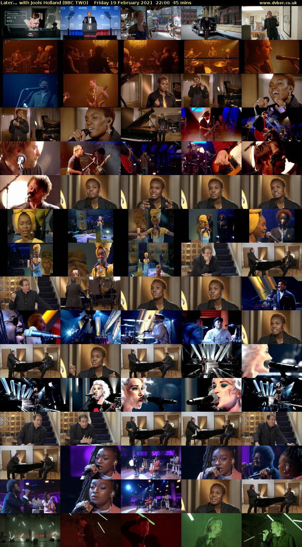 Later... with Jools Holland (BBC TWO) Friday 19 February 2021 22:00 - 22:45