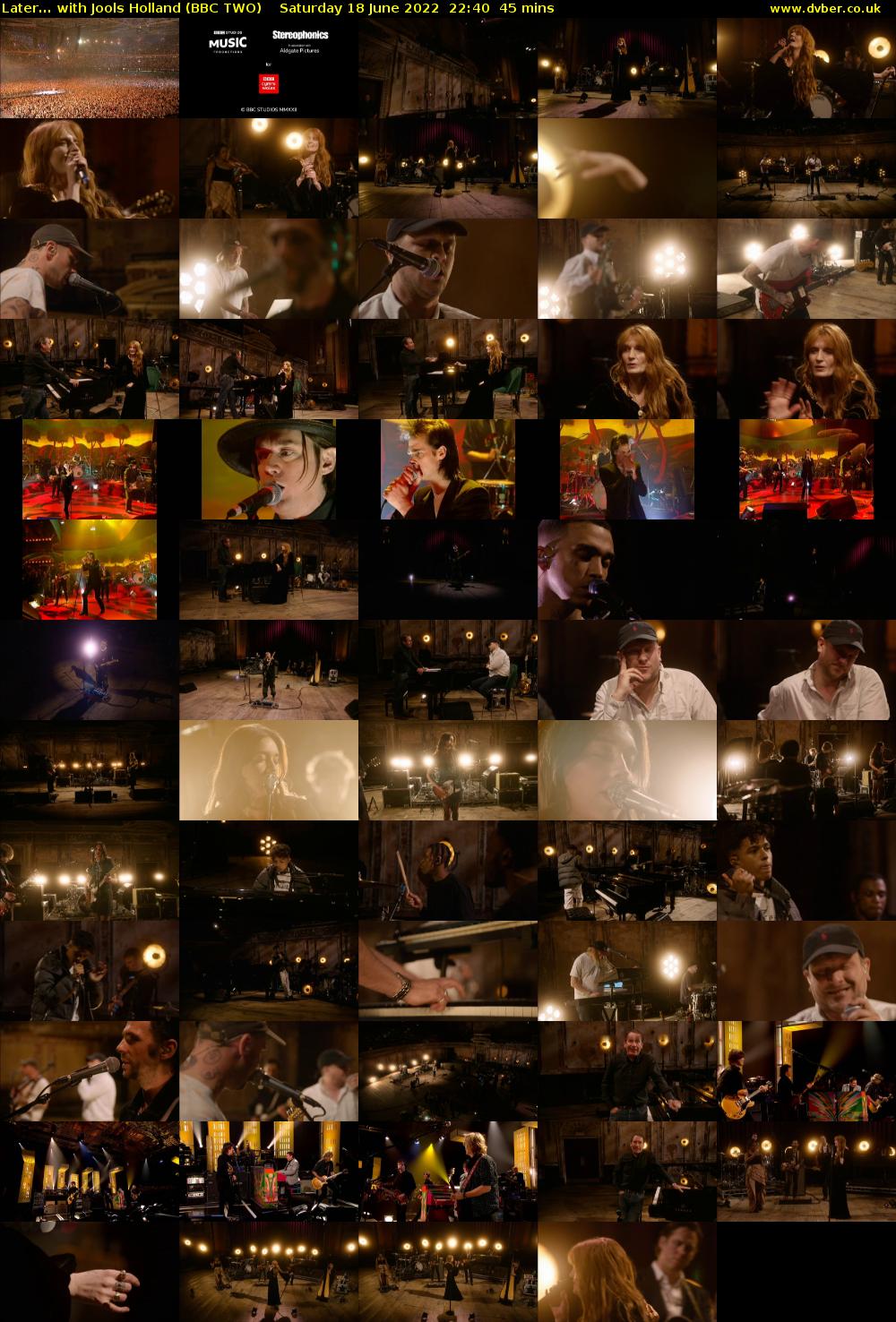 Later... with Jools Holland (BBC TWO) Saturday 18 June 2022 22:40 - 23:25