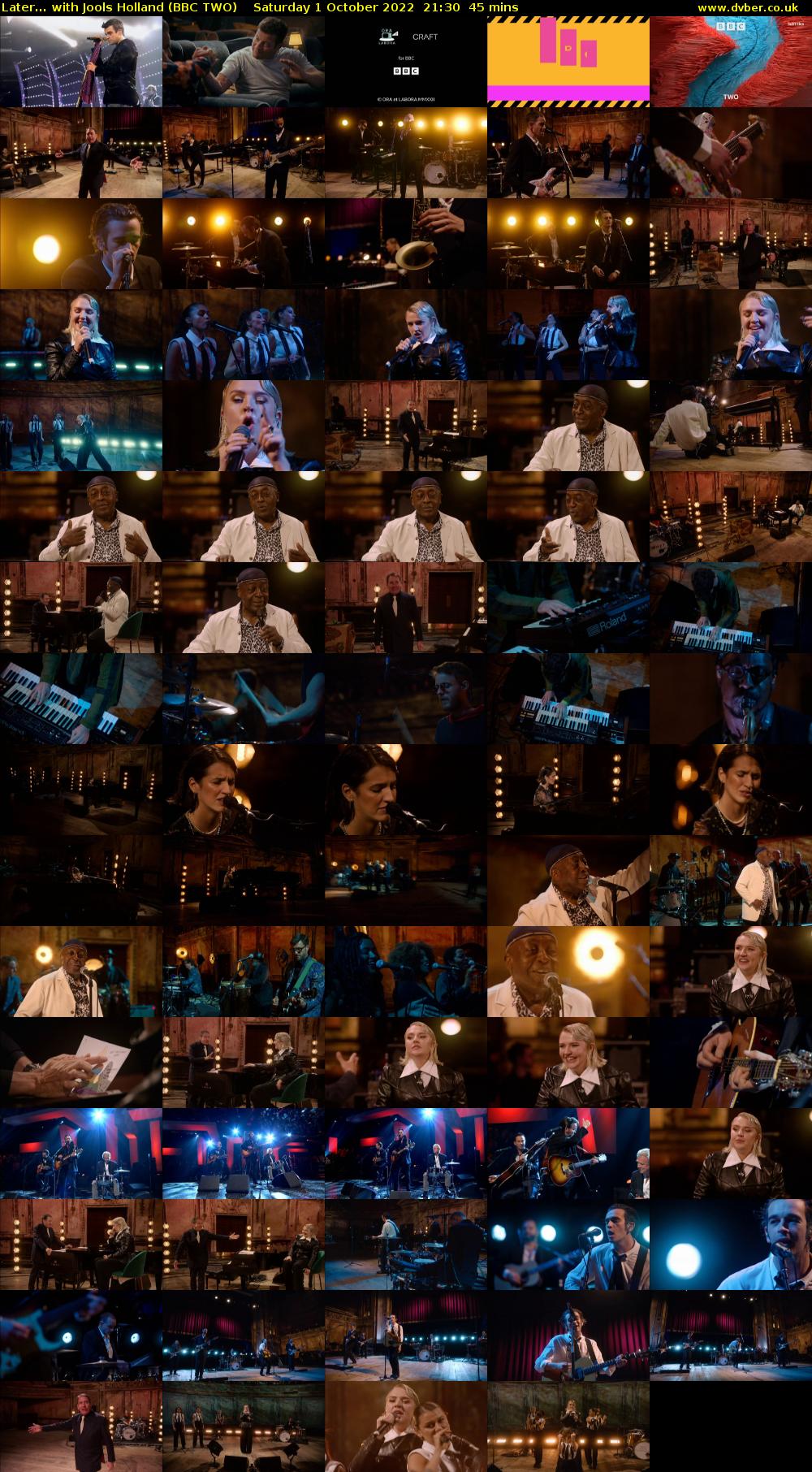 Later... with Jools Holland (BBC TWO) Saturday 1 October 2022 21:30 - 22:15