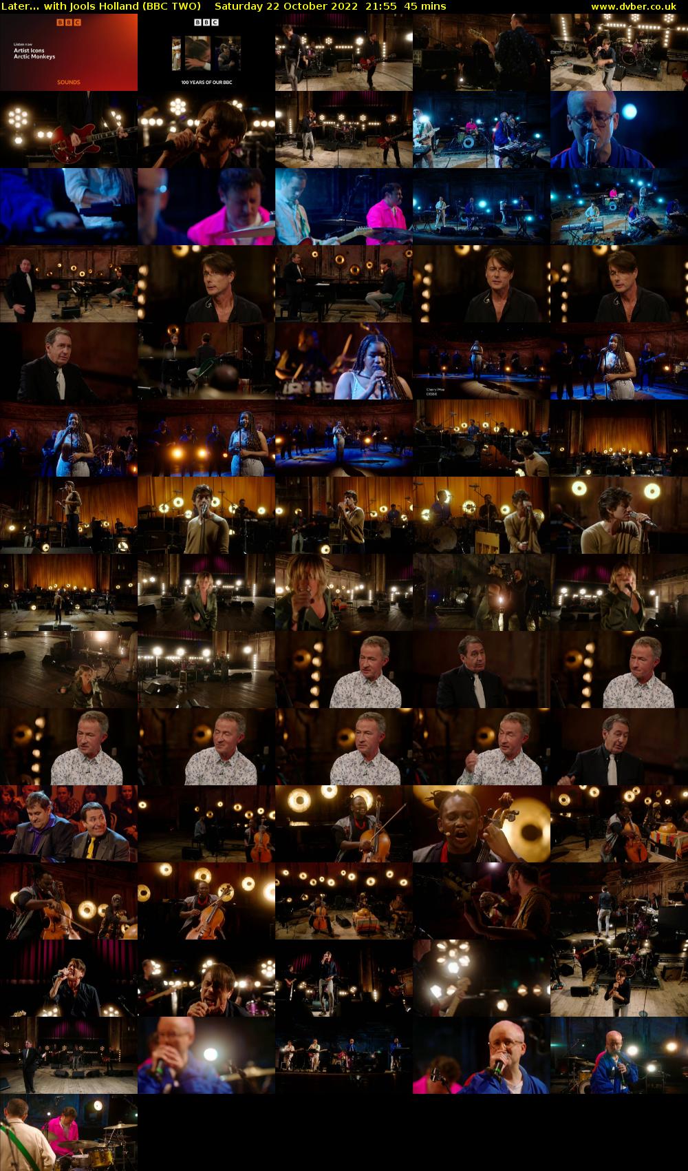Later... with Jools Holland (BBC TWO) Saturday 22 October 2022 21:55 - 22:40