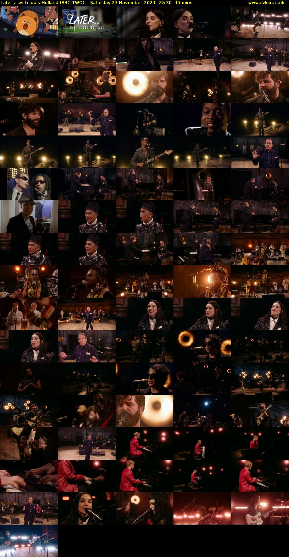 Later... with Jools Holland (BBC TWO) Saturday 23 November 2024 22:30 - 23:15