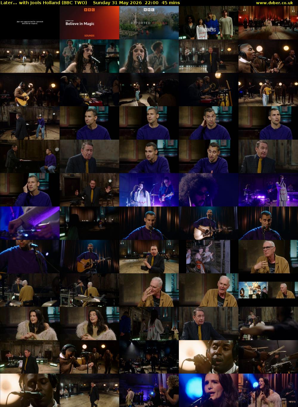 Later... with Jools Holland (BBC TWO) Sunday 31 May 2026 22:00 - 22:45