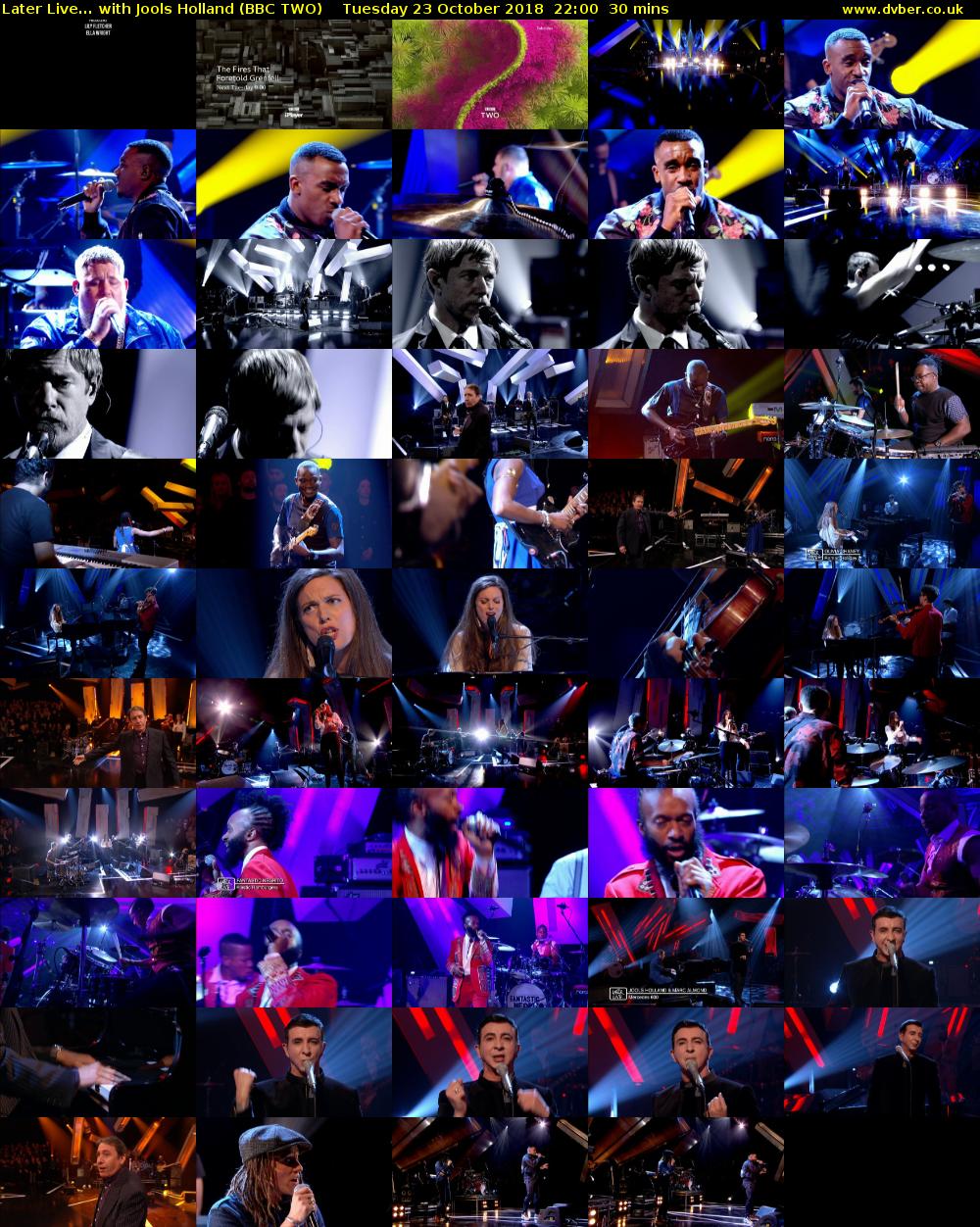 Later Live... with Jools Holland (BBC TWO) Tuesday 23 October 2018 22:00 - 22:30