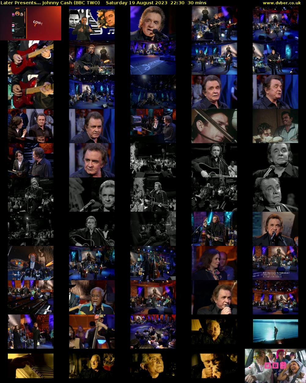Later Presents... Johnny Cash (BBC TWO) Saturday 19 August 2023 22:30 - 23:00