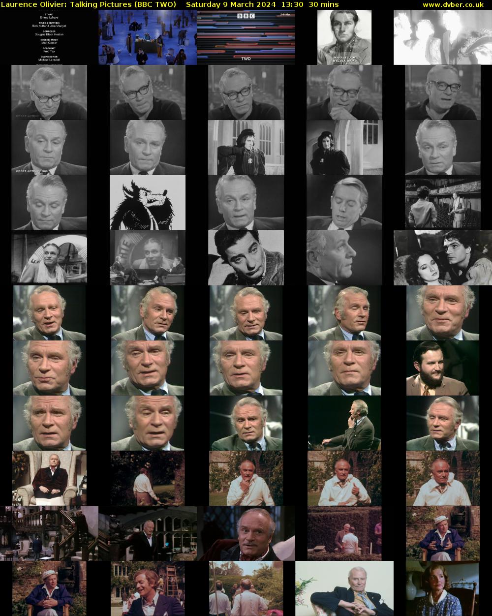 Laurence Olivier: Talking Pictures (BBC TWO) Saturday 9 March 2024 13:30 - 14:00