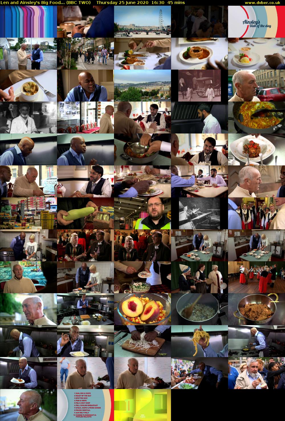 Len and Ainsley's Big Food... (BBC TWO) Thursday 25 June 2020 16:30 - 17:15