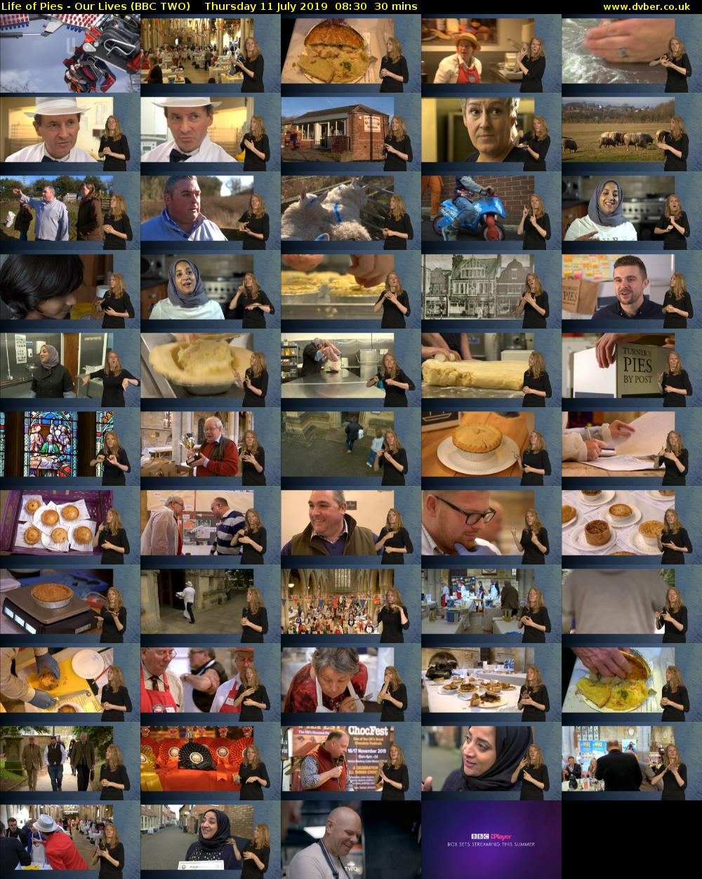 Life of Pies - Our Lives (BBC TWO) Thursday 11 July 2019 08:30 - 09:00