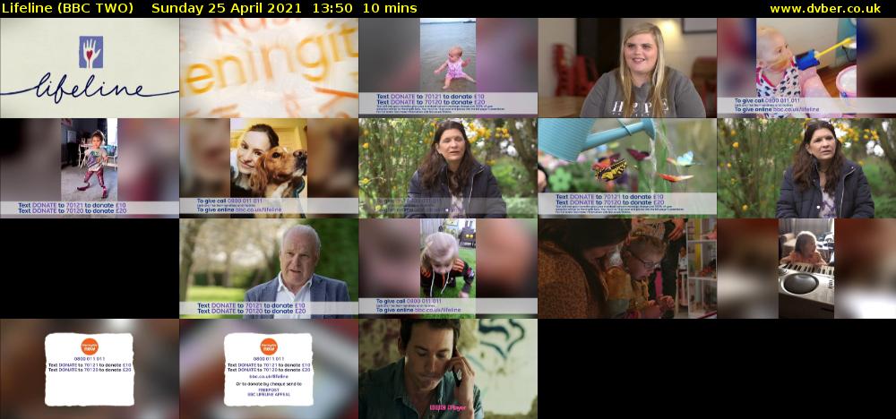 Lifeline (BBC TWO) Sunday 25 April 2021 13:50 - 14:00