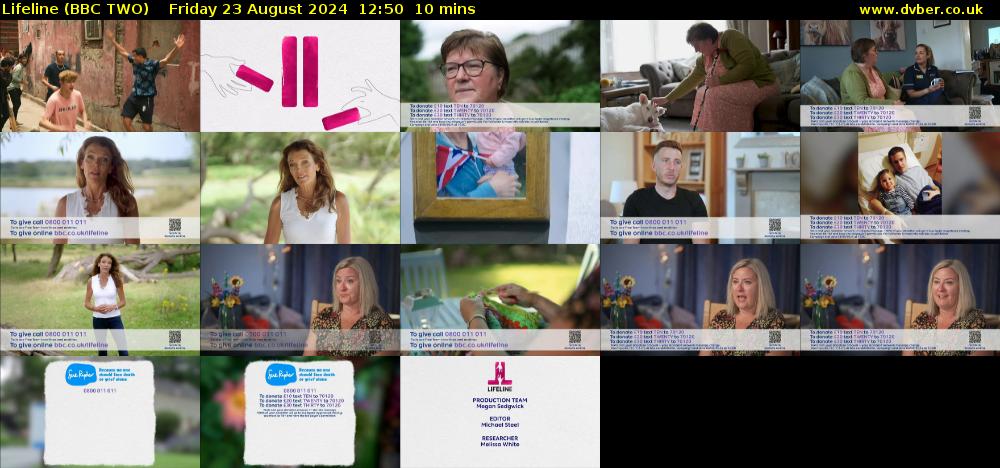 Lifeline (BBC TWO) Friday 23 August 2024 12:50 - 13:00