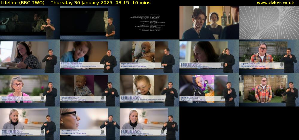 Lifeline (BBC TWO) Thursday 30 January 2025 03:15 - 03:25