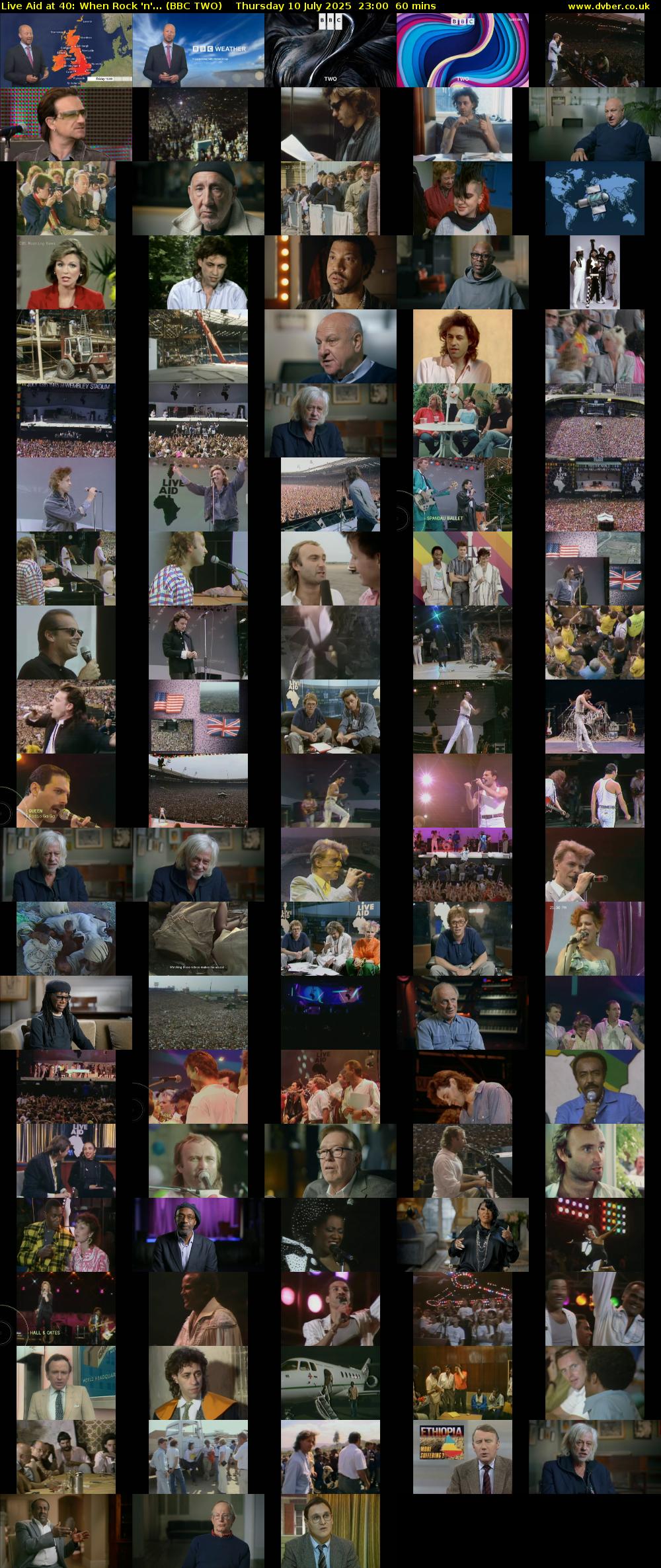 Live Aid at 40: When Rock 'n'... (BBC TWO) Thursday 10 July 2025 23:00 - 00:00