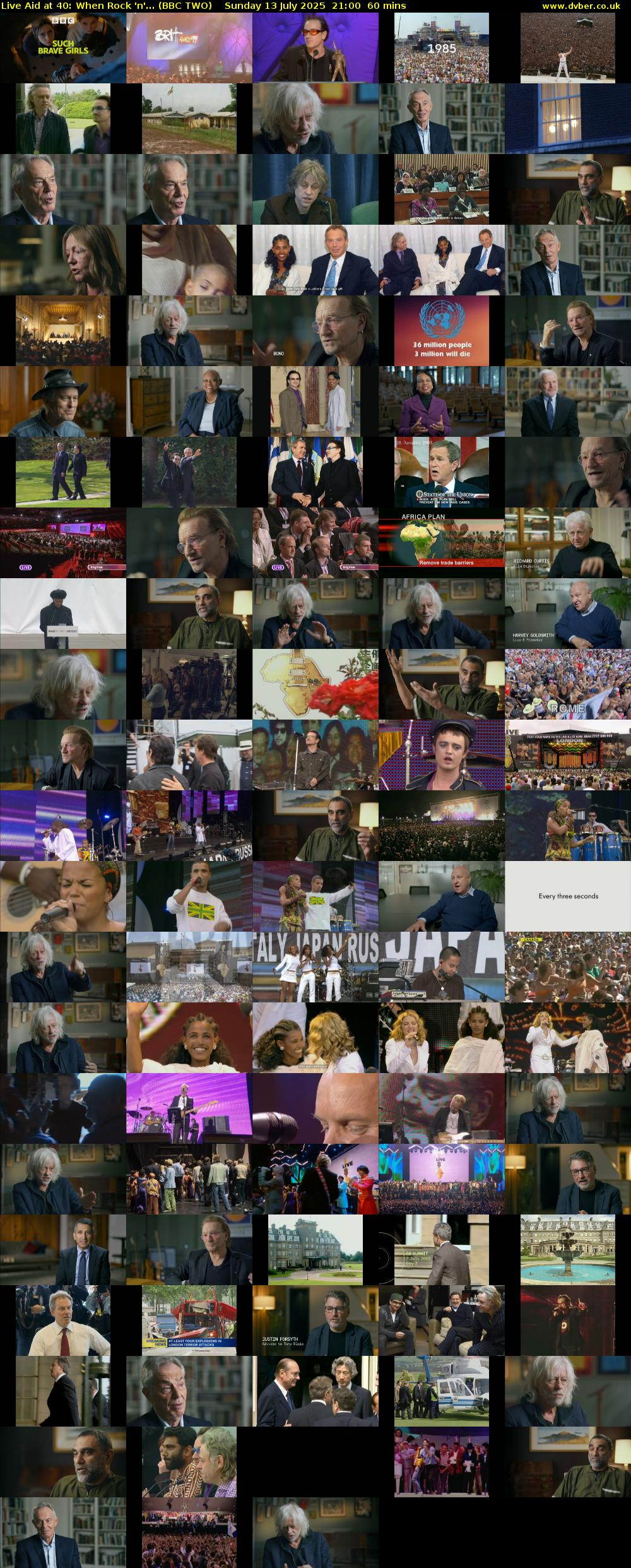 Live Aid at 40: When Rock 'n'... (BBC TWO) Sunday 13 July 2025 21:00 - 22:00