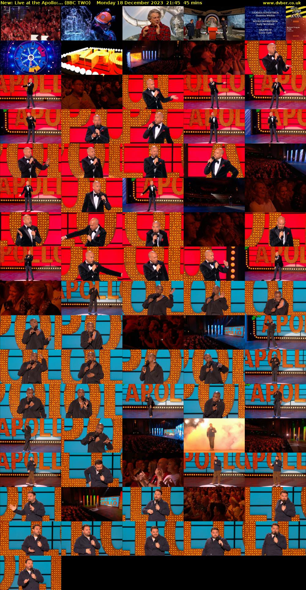 Live at the Apollo:... (BBC TWO) Monday 18 December 2023 21:45 - 22:30