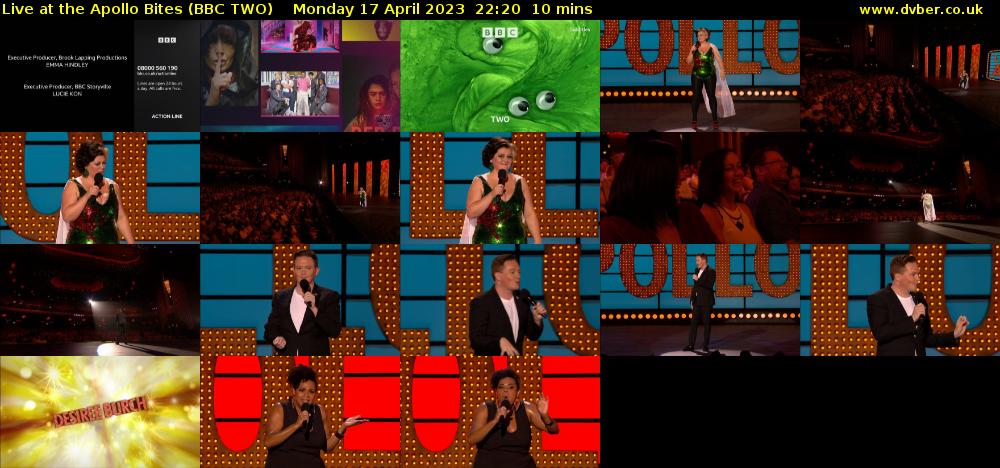 Live at the Apollo Bites (BBC TWO) Monday 17 April 2023 22:20 - 22:30