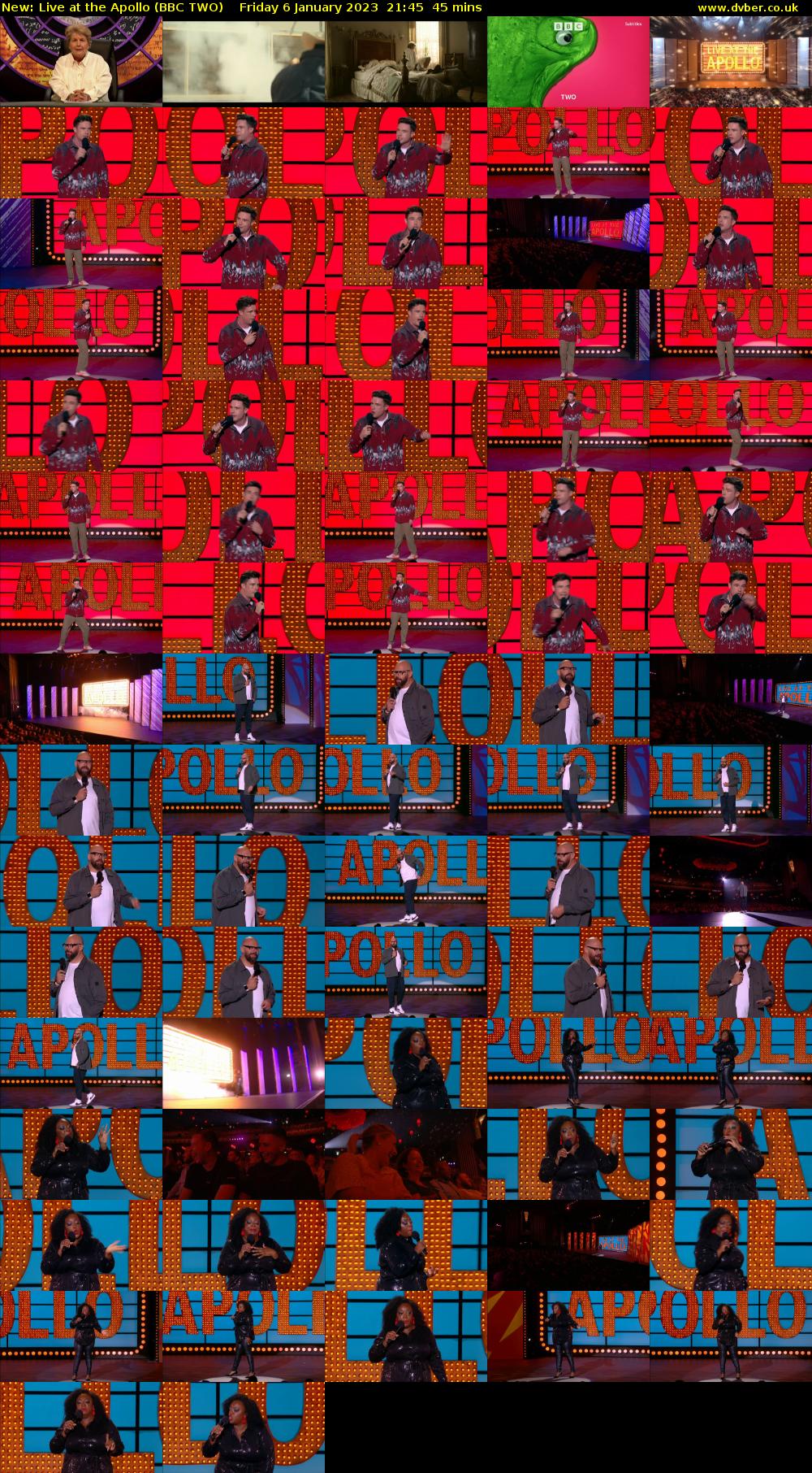 Live at the Apollo (BBC TWO) Friday 6 January 2023 21:45 - 22:30