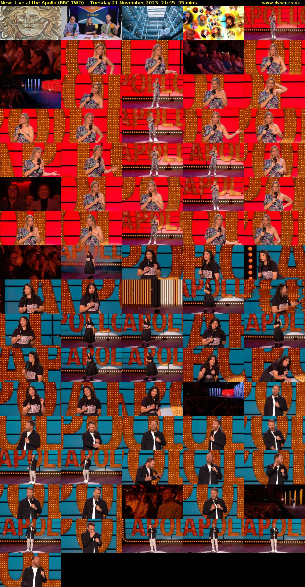 Live at the Apollo (BBC TWO) Tuesday 21 November 2023 21:45 - 22:30