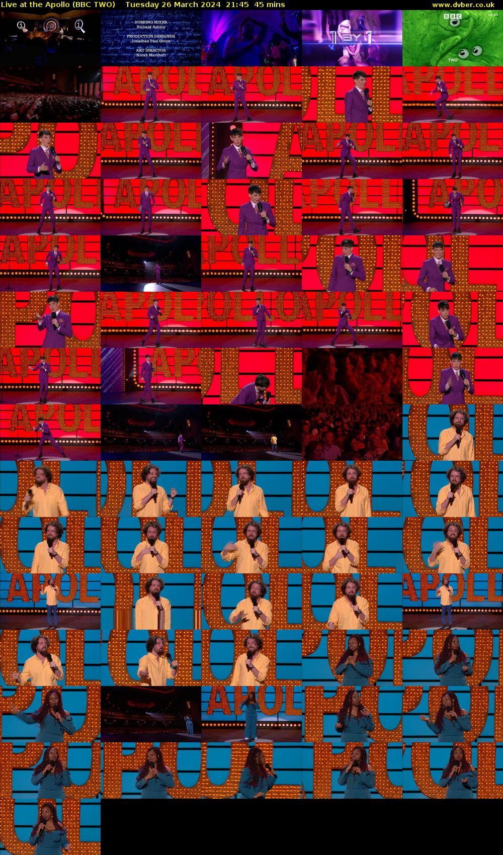 Live at the Apollo (BBC TWO) Tuesday 26 March 2024 21:45 - 22:30