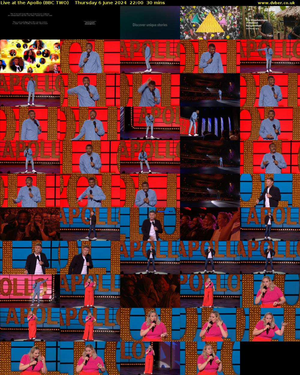 Live at the Apollo (BBC TWO) Thursday 6 June 2024 22:00 - 22:30