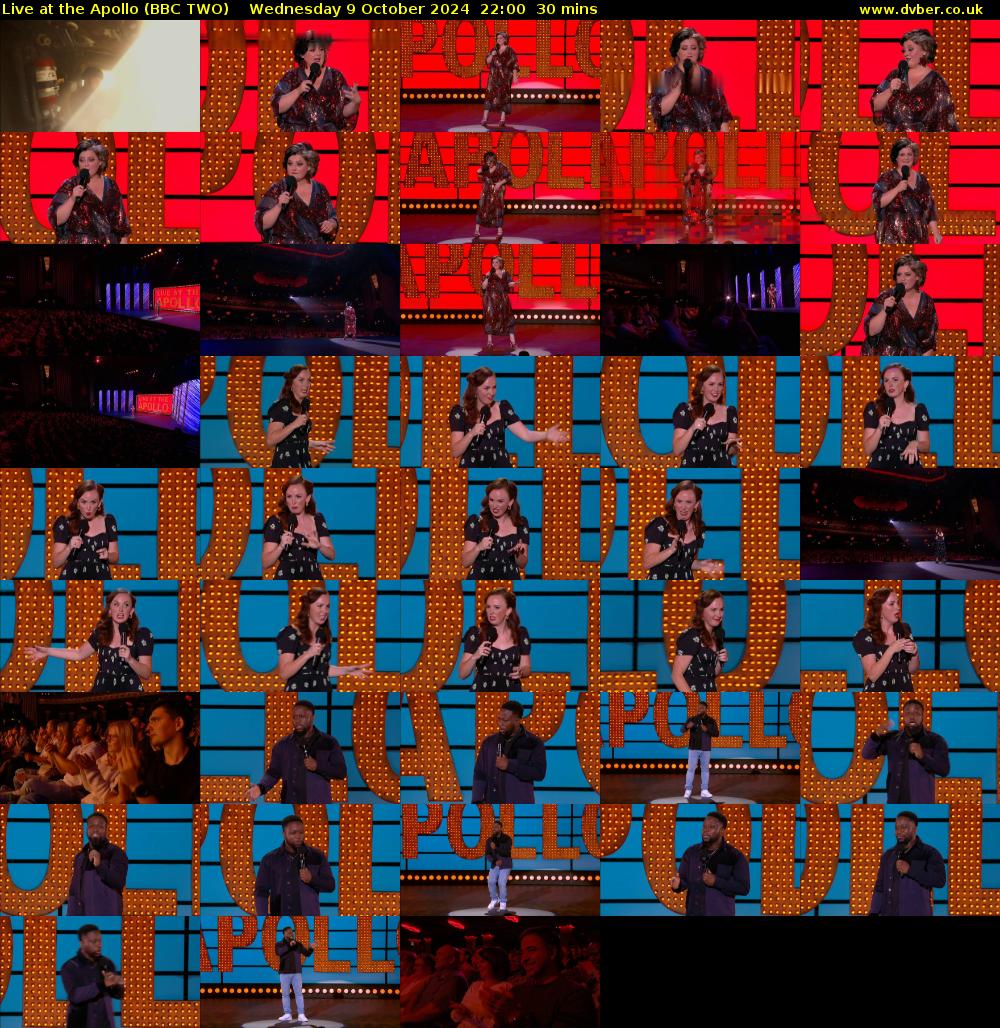 Live at the Apollo (BBC TWO) Wednesday 9 October 2024 22:00 - 22:30