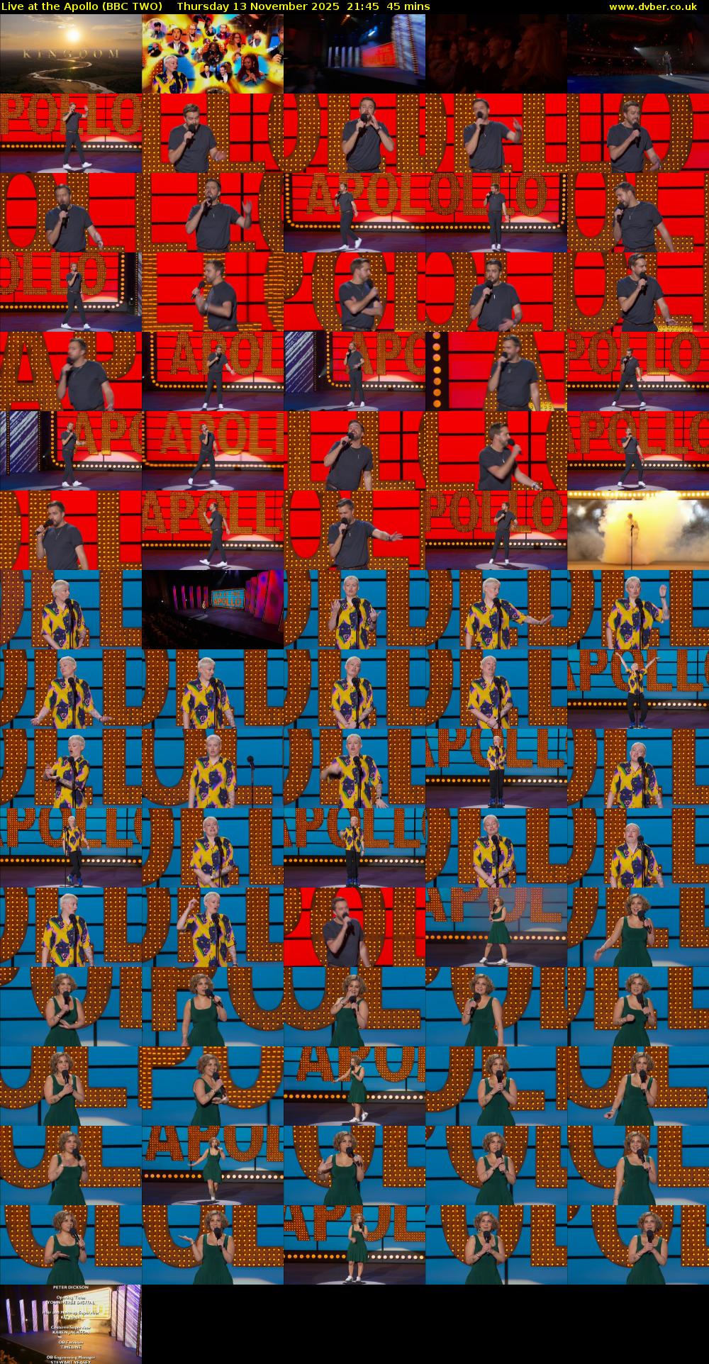 Live at the Apollo (BBC TWO) Thursday 13 November 2025 21:45 - 22:30