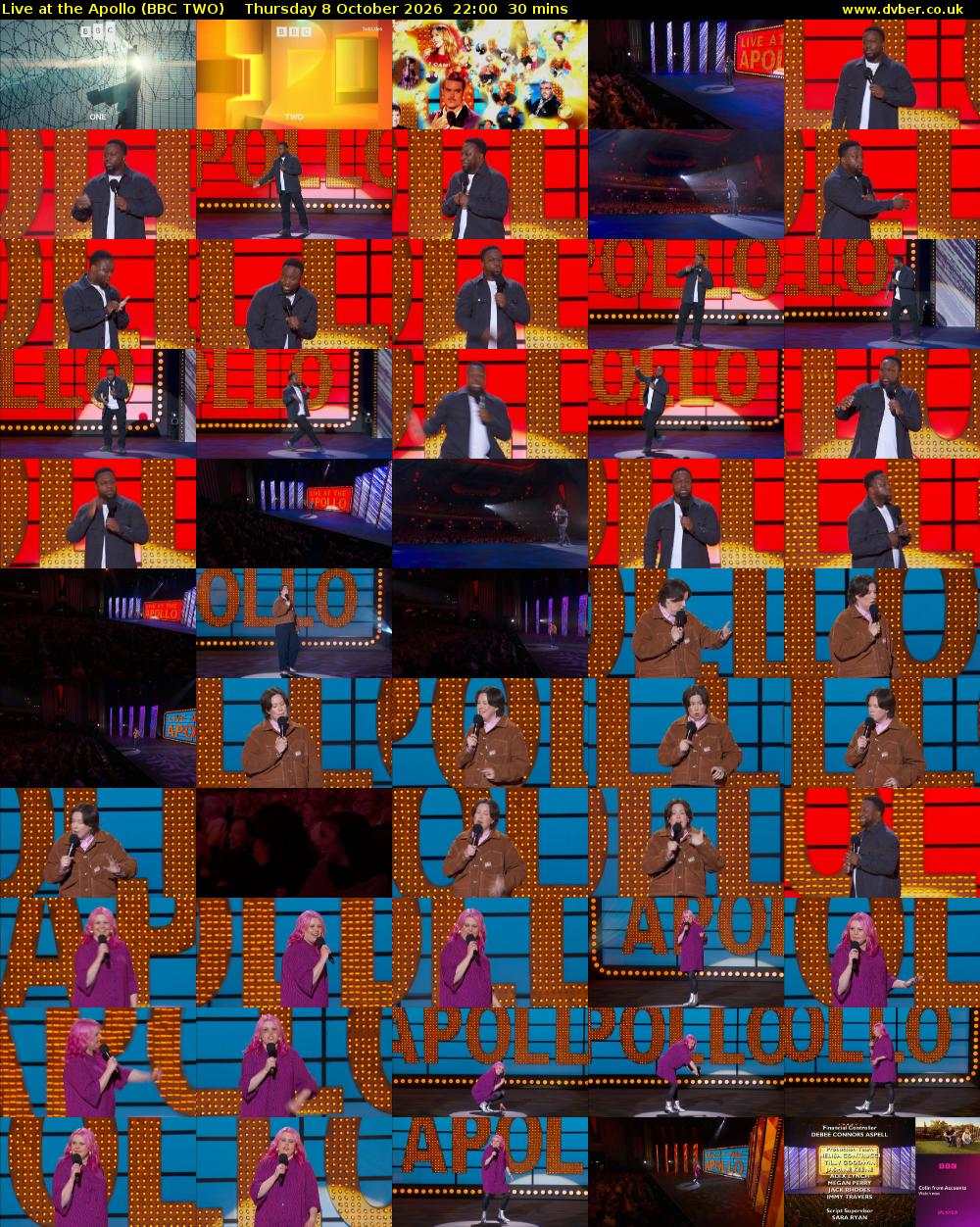 Live at the Apollo (BBC TWO) Thursday 8 October 2026 22:00 - 22:30