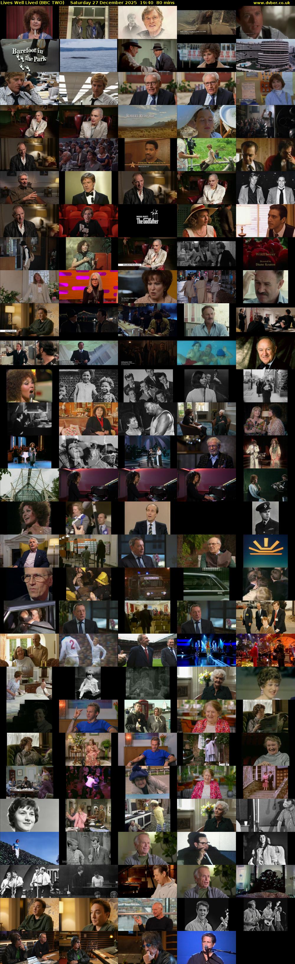 Lives Well Lived (BBC TWO) Saturday 27 December 2025 19:40 - 21:00