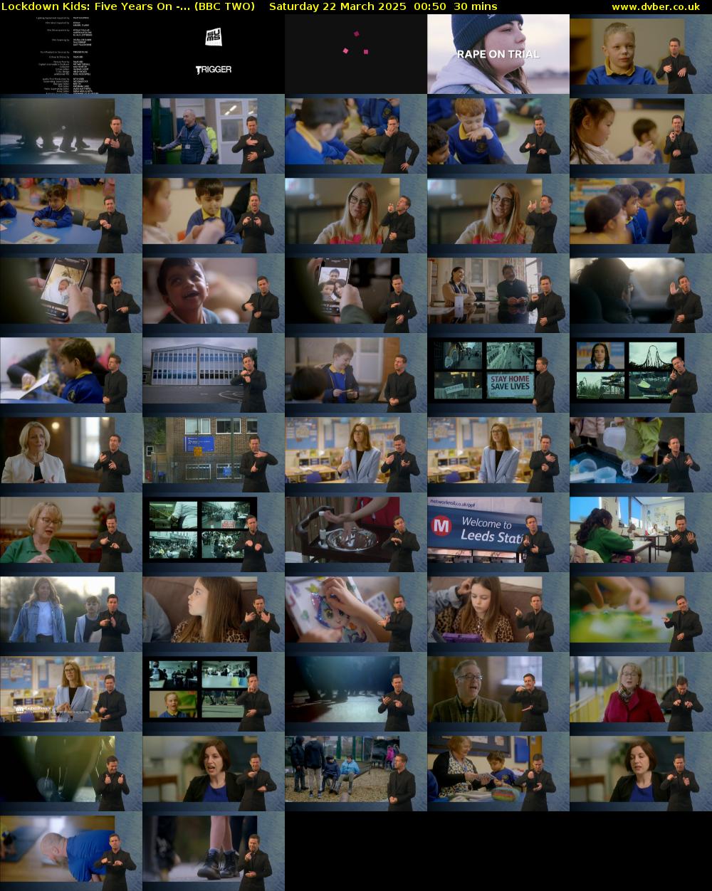 Lockdown Kids: Five Years On -... (BBC TWO) Saturday 22 March 2025 00:50 - 01:20