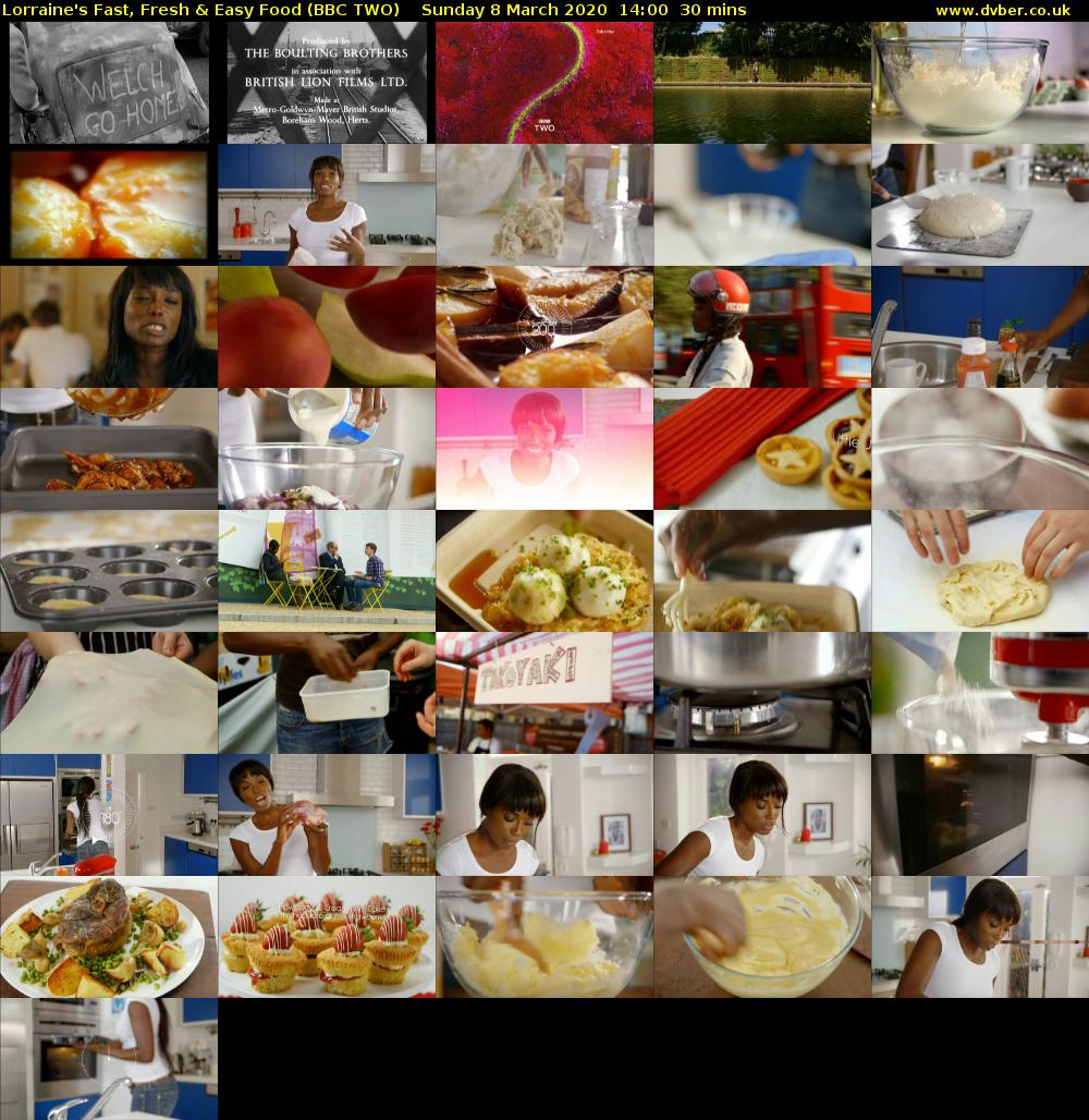 Lorraine's Fast, Fresh & Easy Food (BBC TWO) Sunday 8 March 2020 14:00 - 14:30