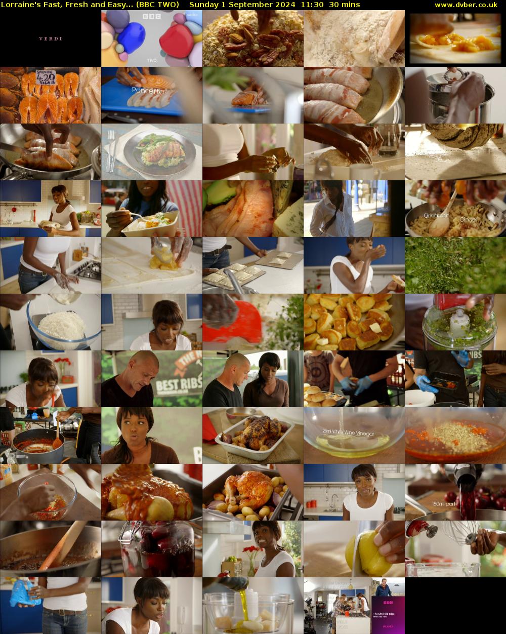 Lorraine's Fast, Fresh and Easy... (BBC TWO) Sunday 1 September 2024 11:30 - 12:00