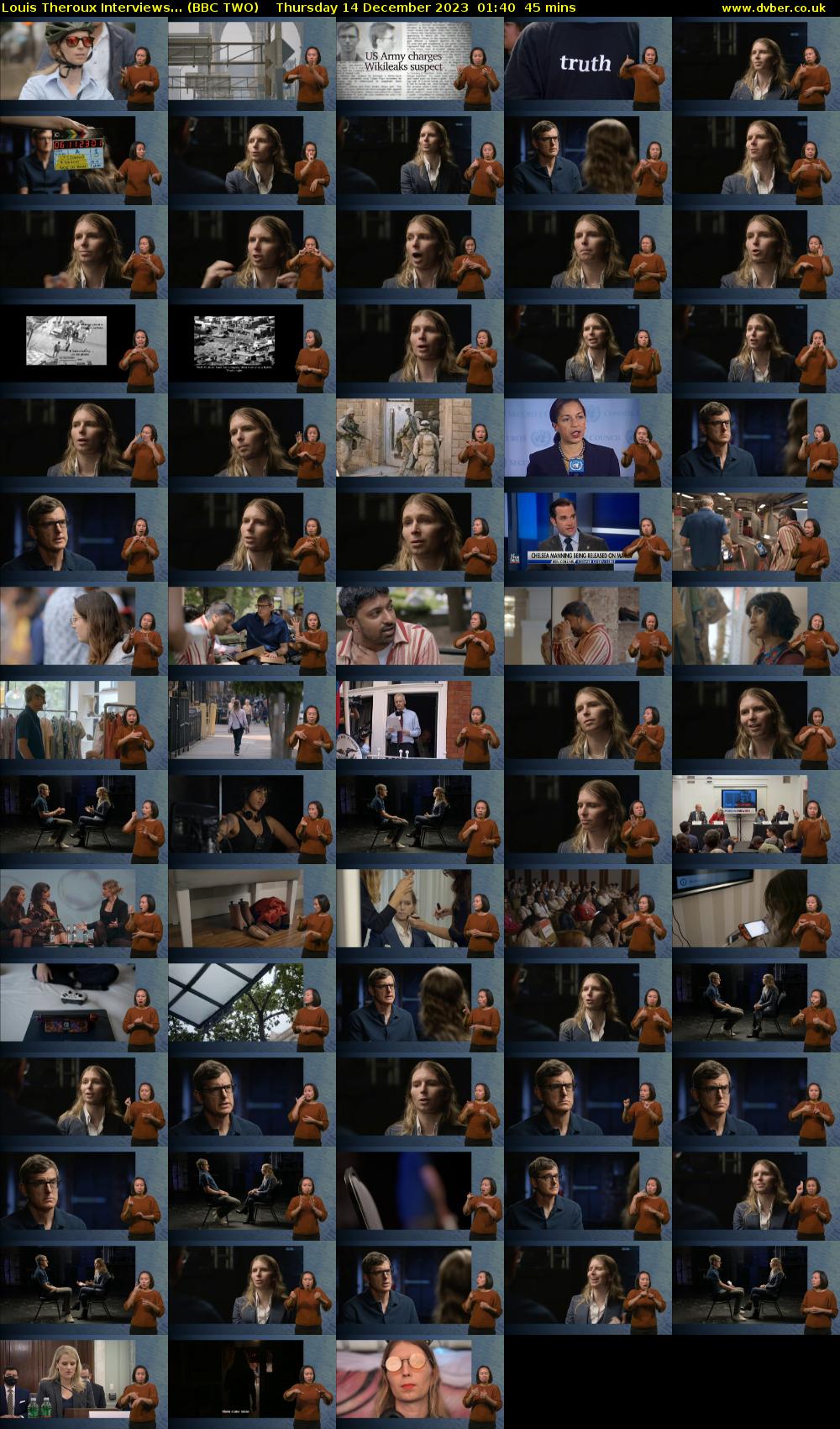 Louis Theroux Interviews... (BBC TWO) Thursday 14 December 2023 01:40 - 02:25