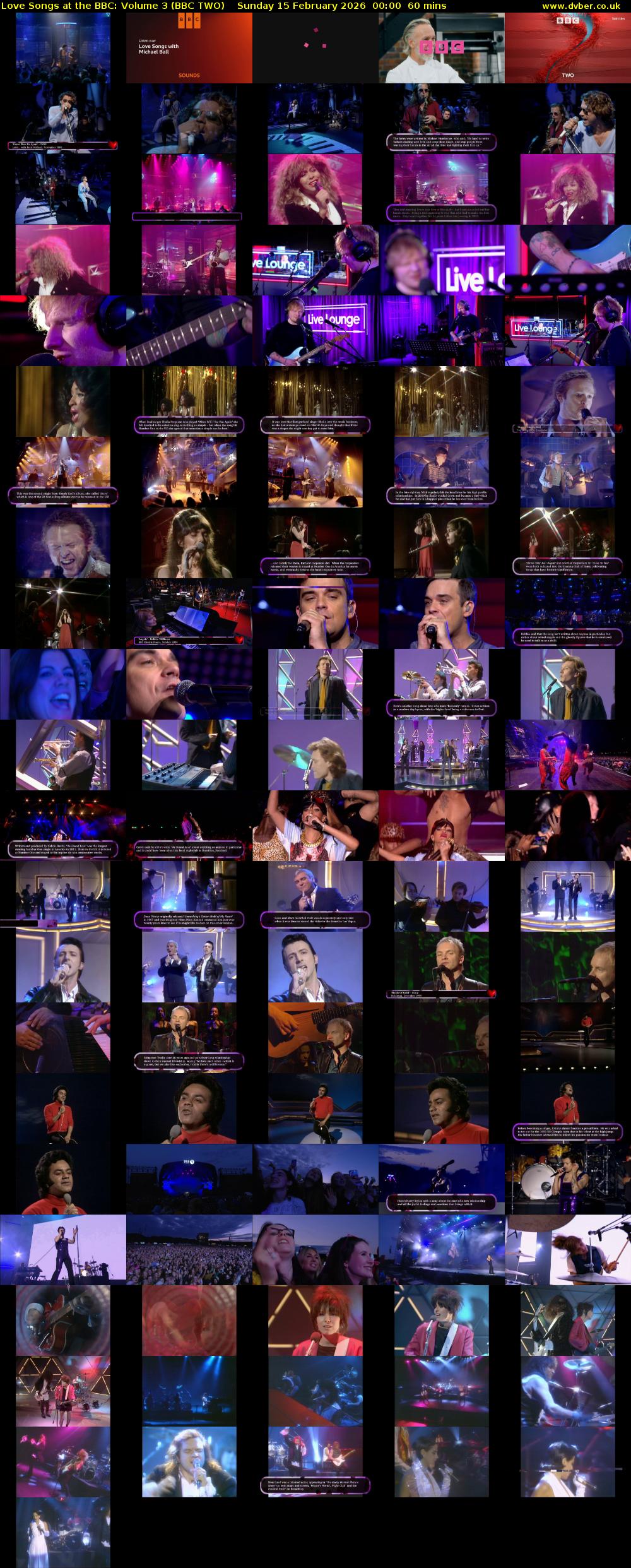 Love Songs at the BBC: Volume 3 (BBC TWO) Sunday 15 February 2026 00:00 - 01:00